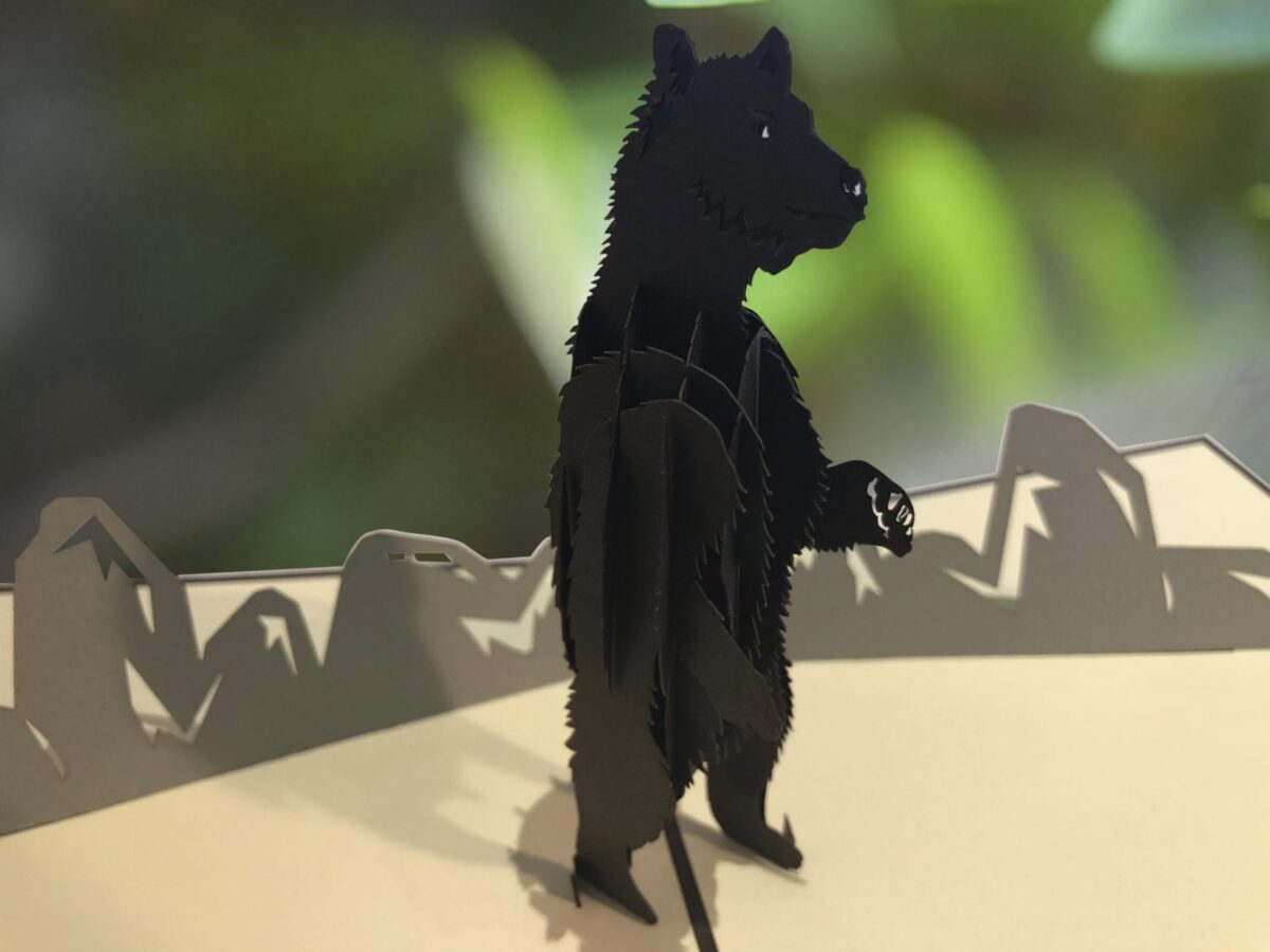 3D Bärenkarte – Pop-Up Grusskarte